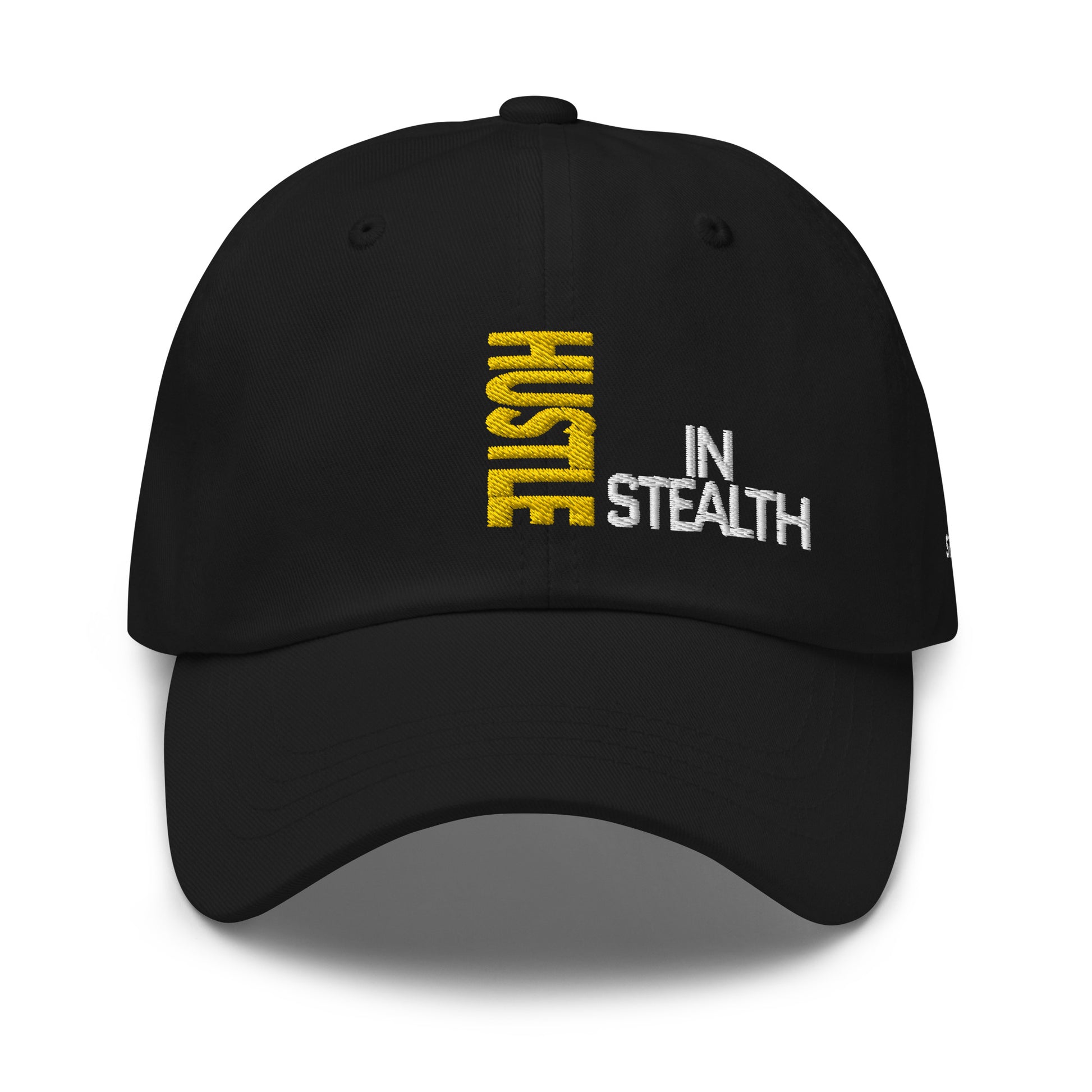 Hustle In Stealth Hat - Black Front | Streetwear Accessories, Unisex Adjustable Cap