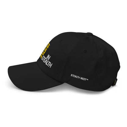 Hustle In Stealth Hat - Black Left Side| Streetwear Accessories, Unisex Adjustable Cap