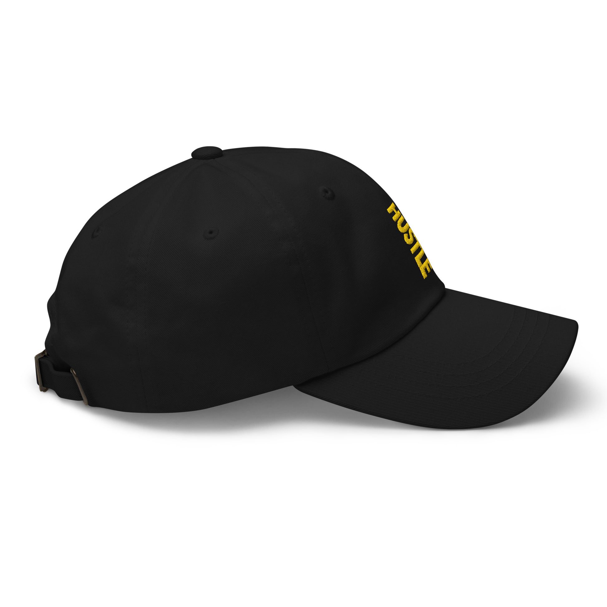 Hustle In Stealth Hat - Black Right Side| Streetwear Accessories, Unisex Adjustable Cap