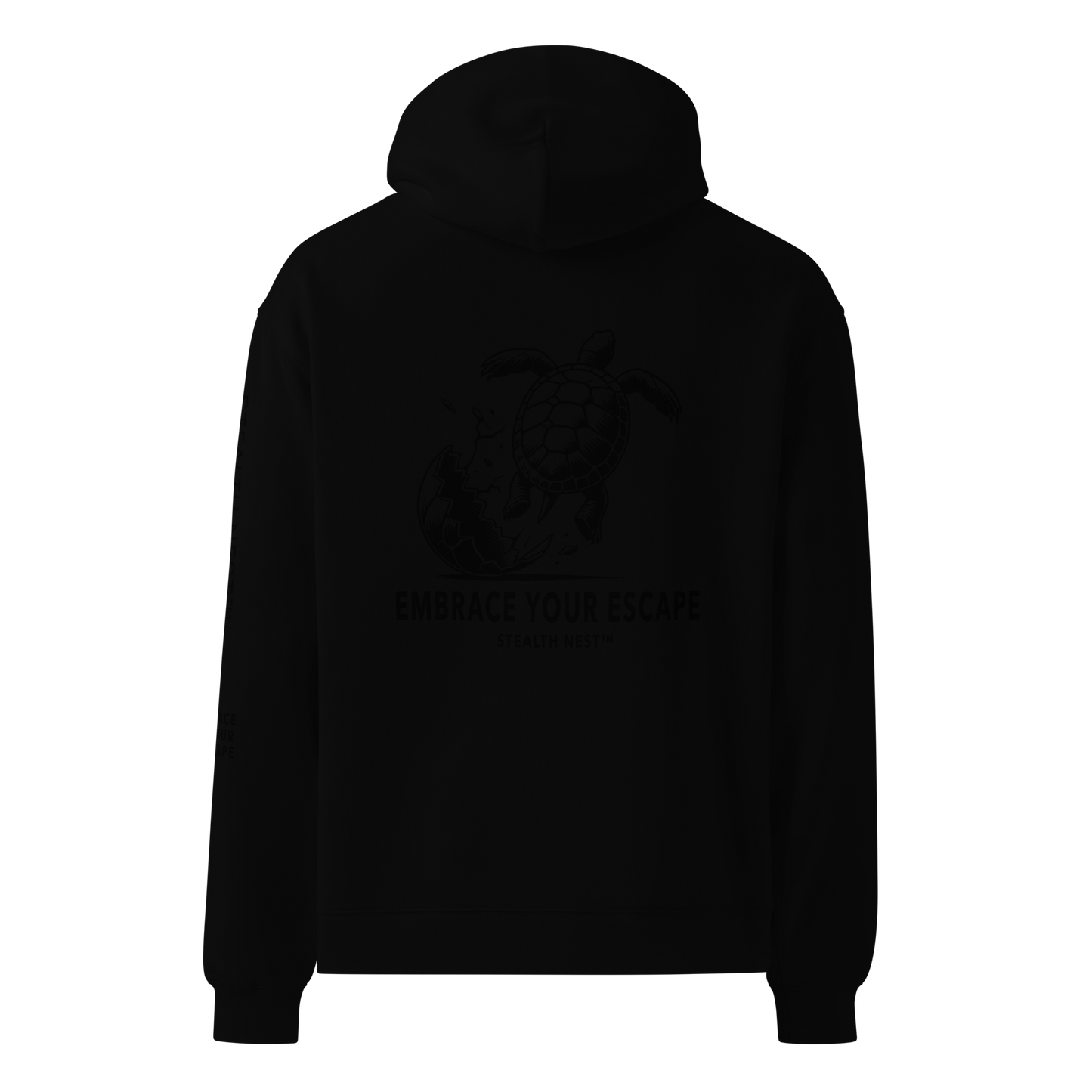 Embrace Your Escape - Oversized Hoodie - BlackText