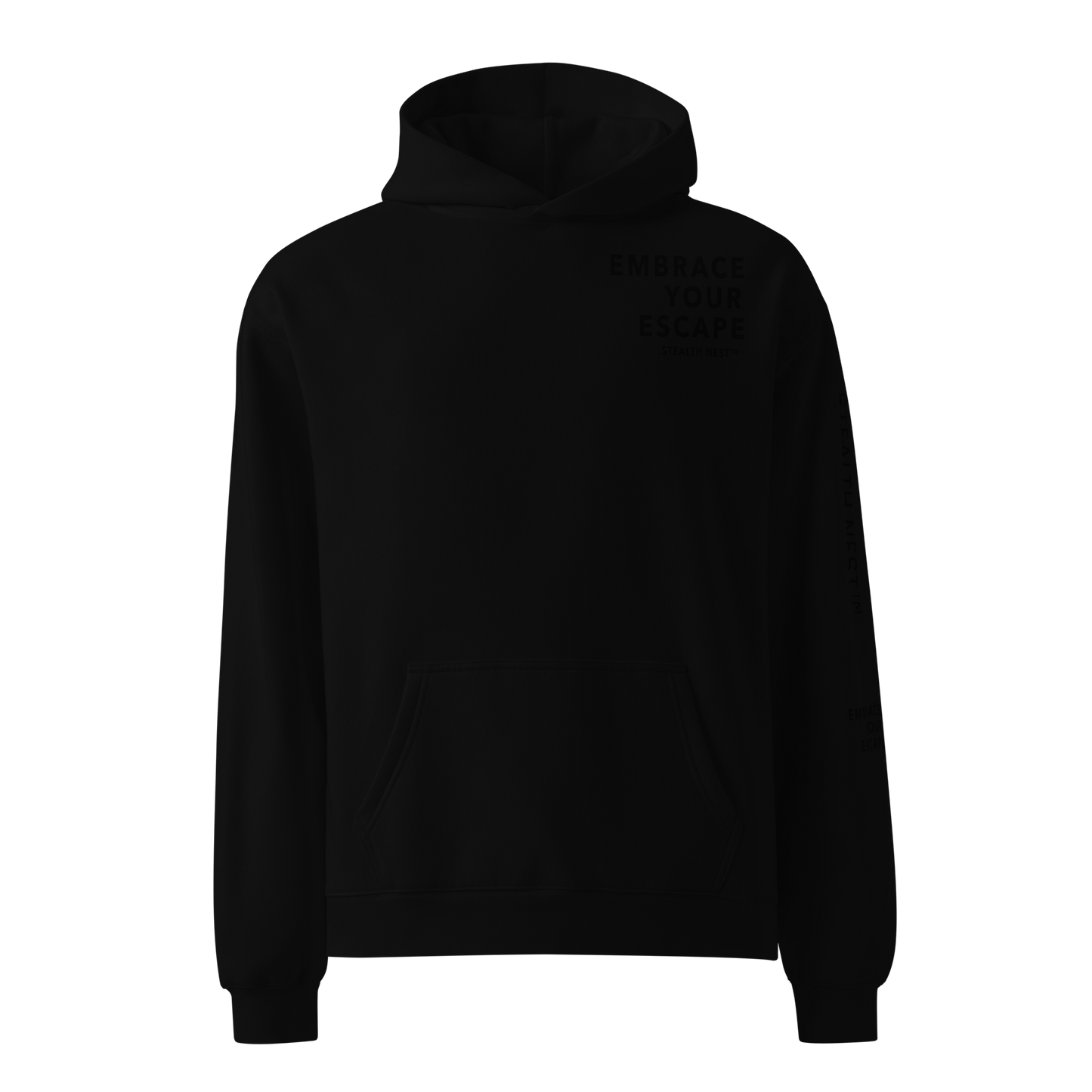 Embrace Your Escape - Oversized Hoodie - BlackText